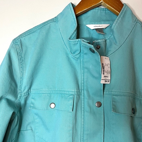 CJ Banks NEW Snap Button Full Zip Cotton Jacket Sz 2X - Picture 2 of 5